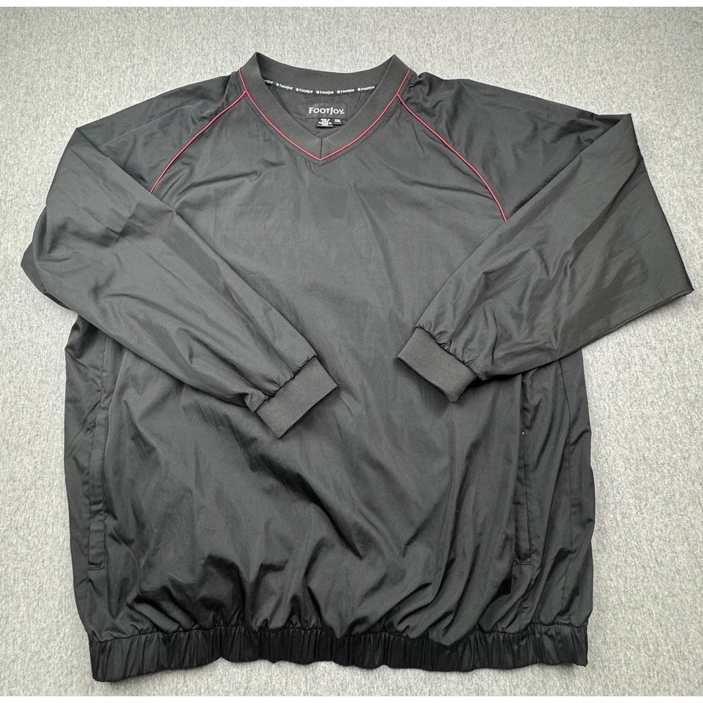FootJoy Windbreaker Jacket Mens XXL Black Pullover FJ Rain Wear Golf Lightweight